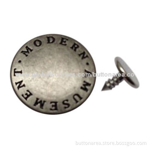 Alloy jeans button with nylon insert, anti nickle